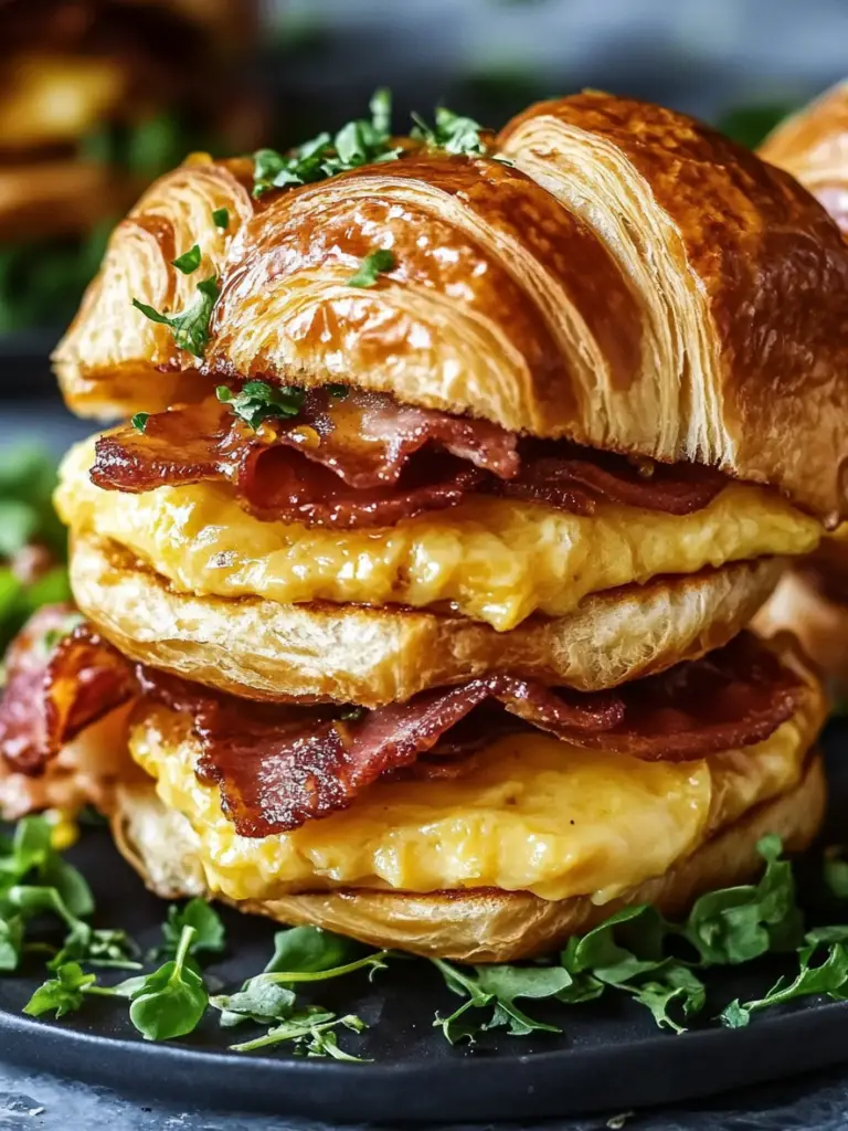 Killer Maple Mustard Croissant Breakfast Sandwiches