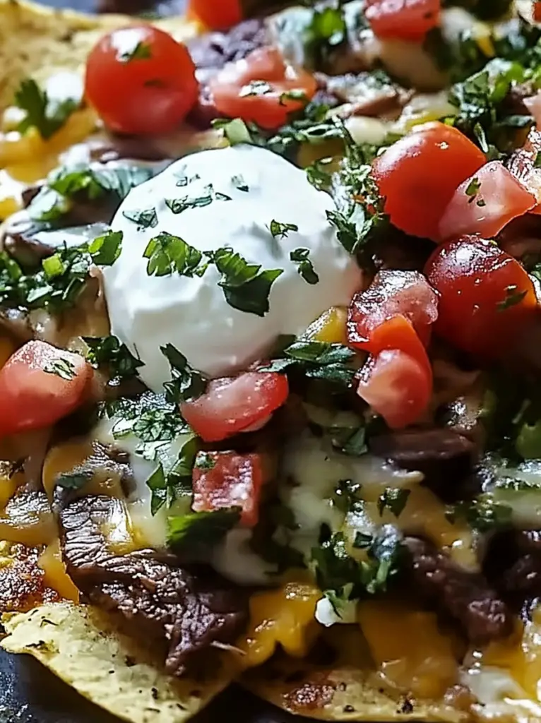 Breakfast Nachos with Steak and Chimichurri
