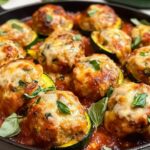 Chicken Parmesan Meatballs with Zucchini Chicken Parmesan Meatballs with Zucchini