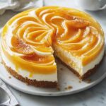 Passionfruit Curd Ripple Cheesecake