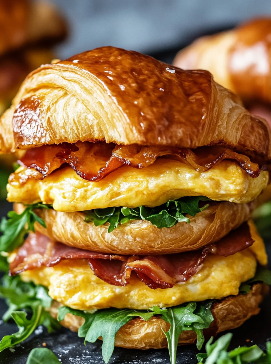 Killer Maple Mustard Croissant Breakfast Sandwiches