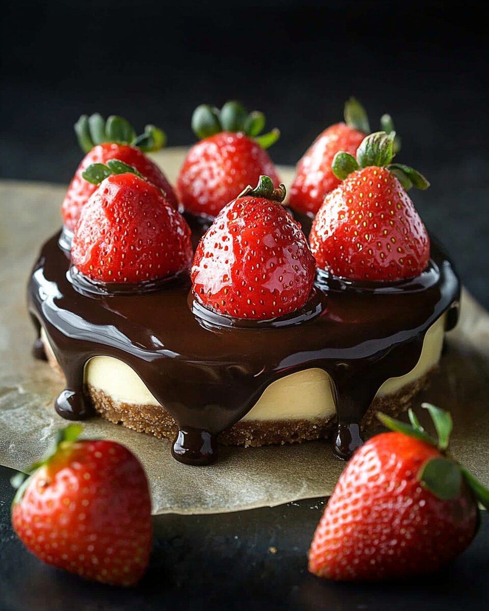 Chocolate Dipped Strawberry Cheesecake