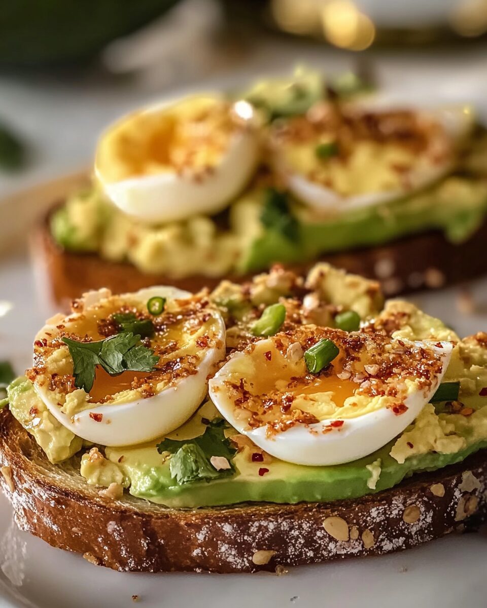 Spicy Chili Butter Avocado Toast with Eggs