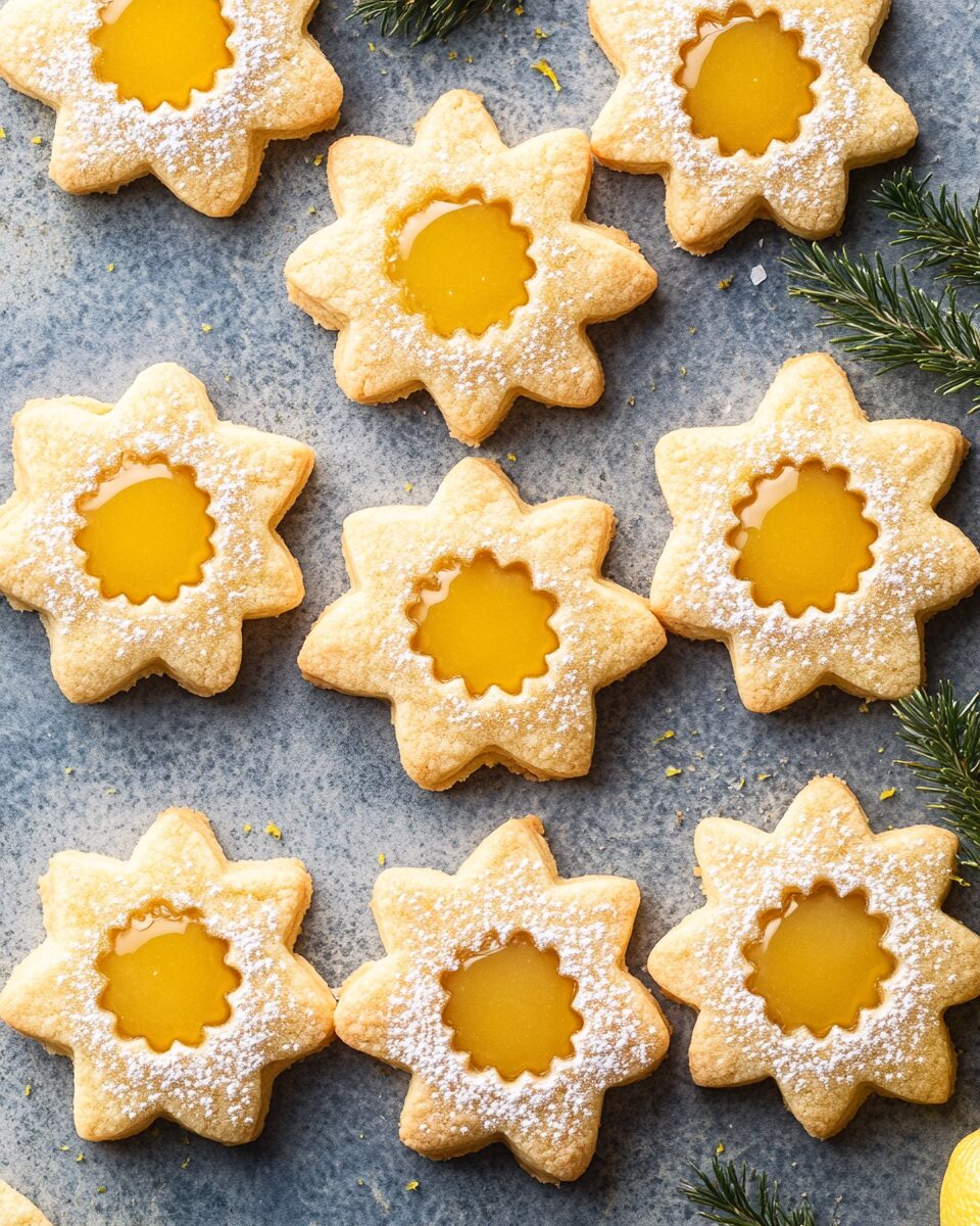 Meyer Lemon Curd Linzer Cookies