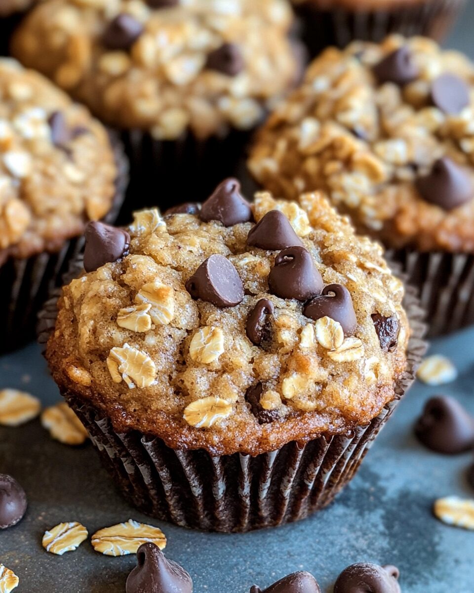 Oatmeal Chocolate Chip Muffins with Sourdough Discard