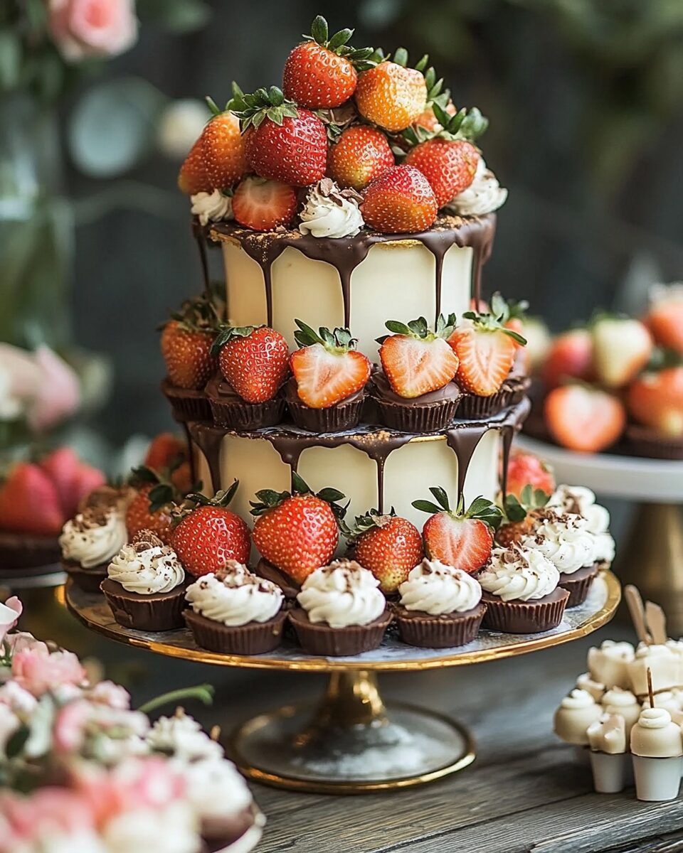 Chocolate-Covered Strawberry Tower