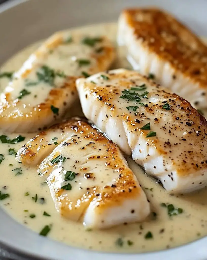 Pan-Seared White Fish with Creamy White Wine Sauce
