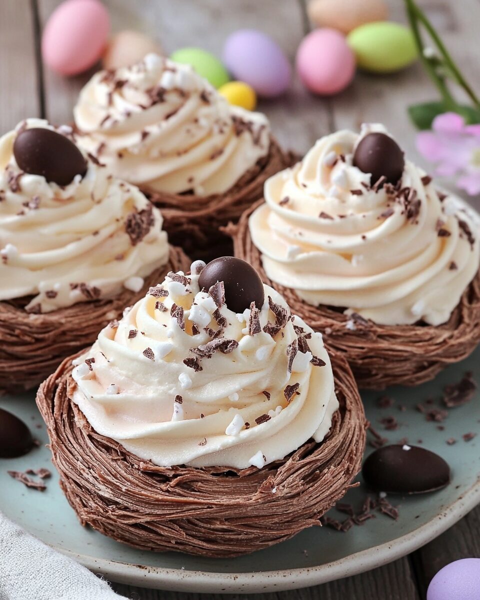 Chocolate Meringue Easter Nests