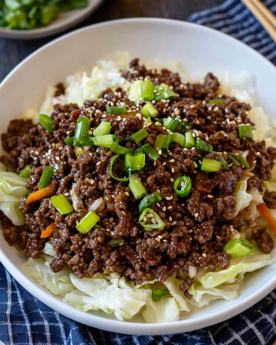 Korean Ground Beef with Napa Cabbage Slaw