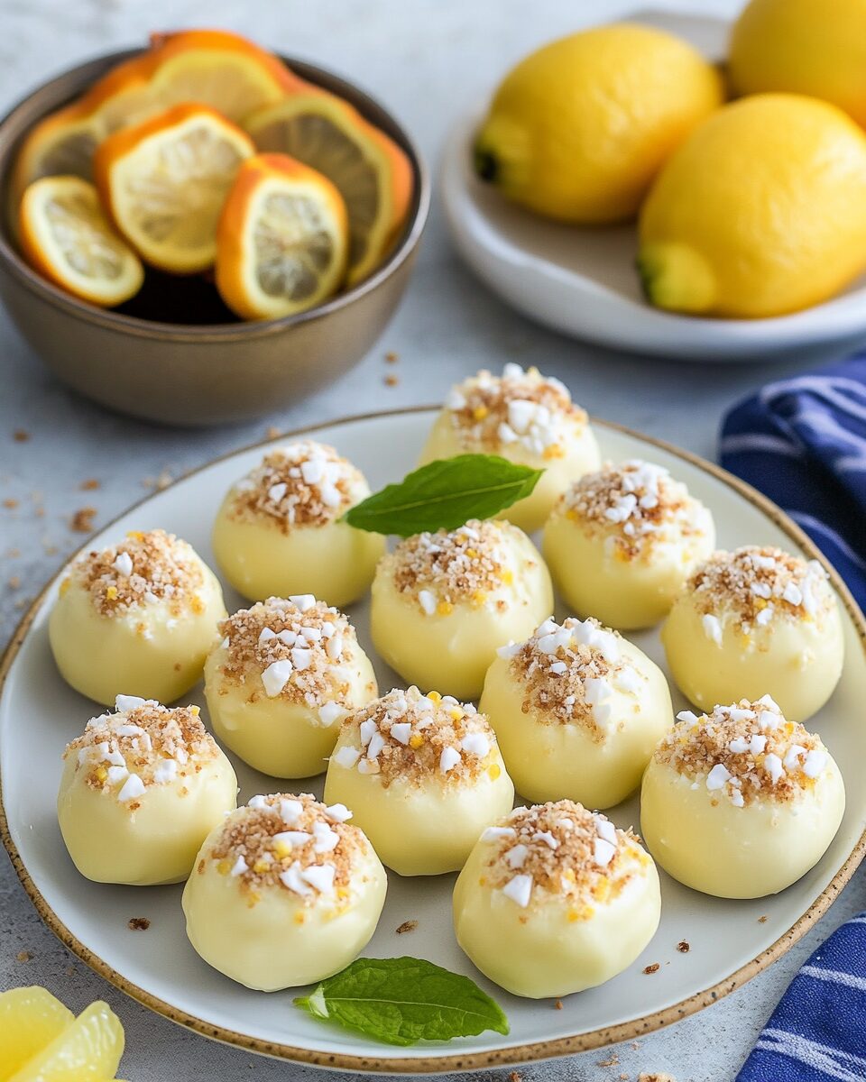No Bake Lemon Cheesecake Truffles