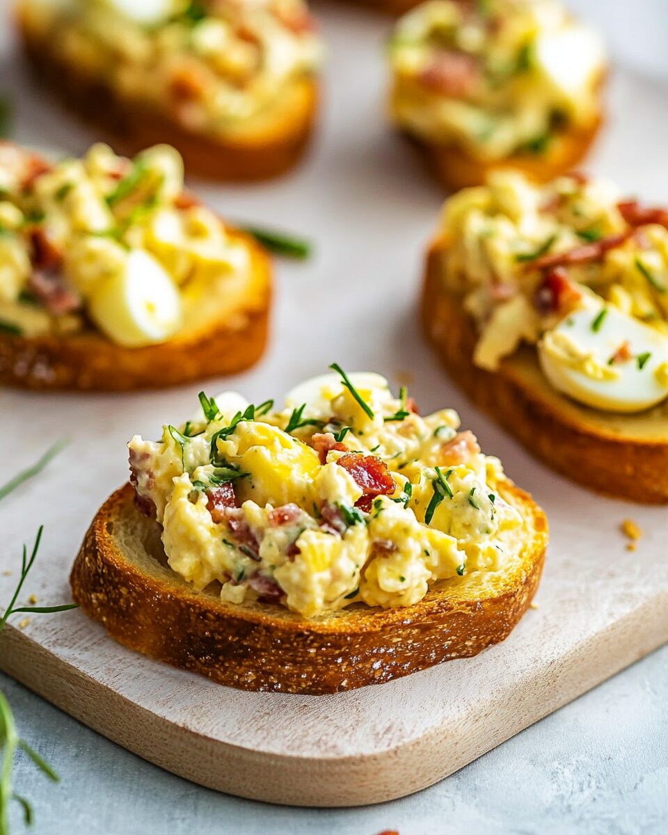 Bacon Egg Salad Crostini