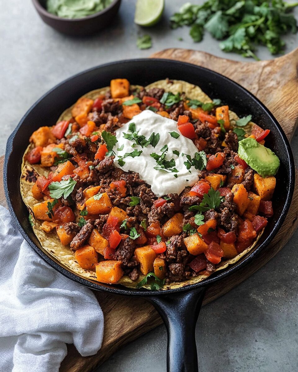 Sweet Potato Beef Taco Skillet