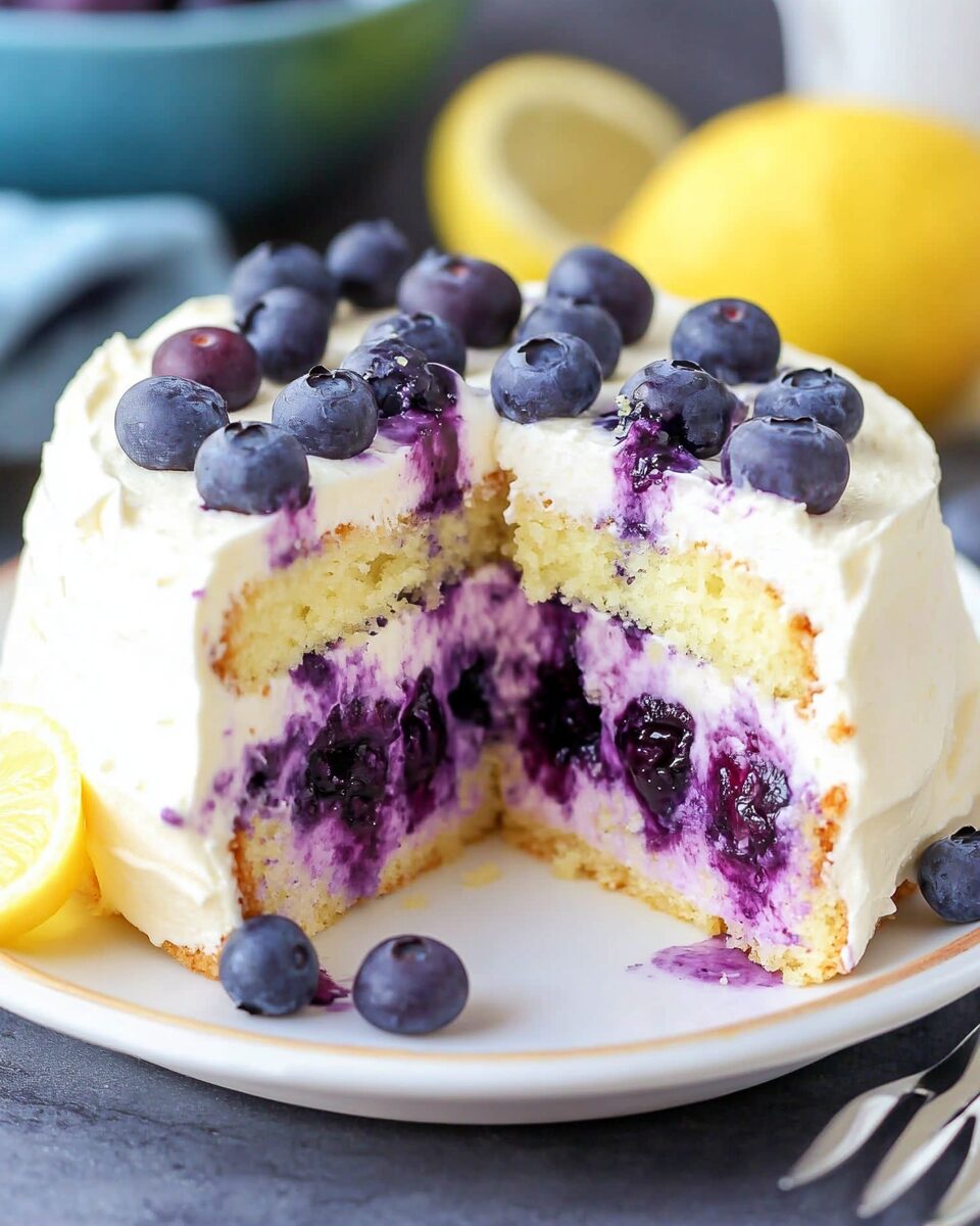 Blueberry Lemon Mascarpone Cake