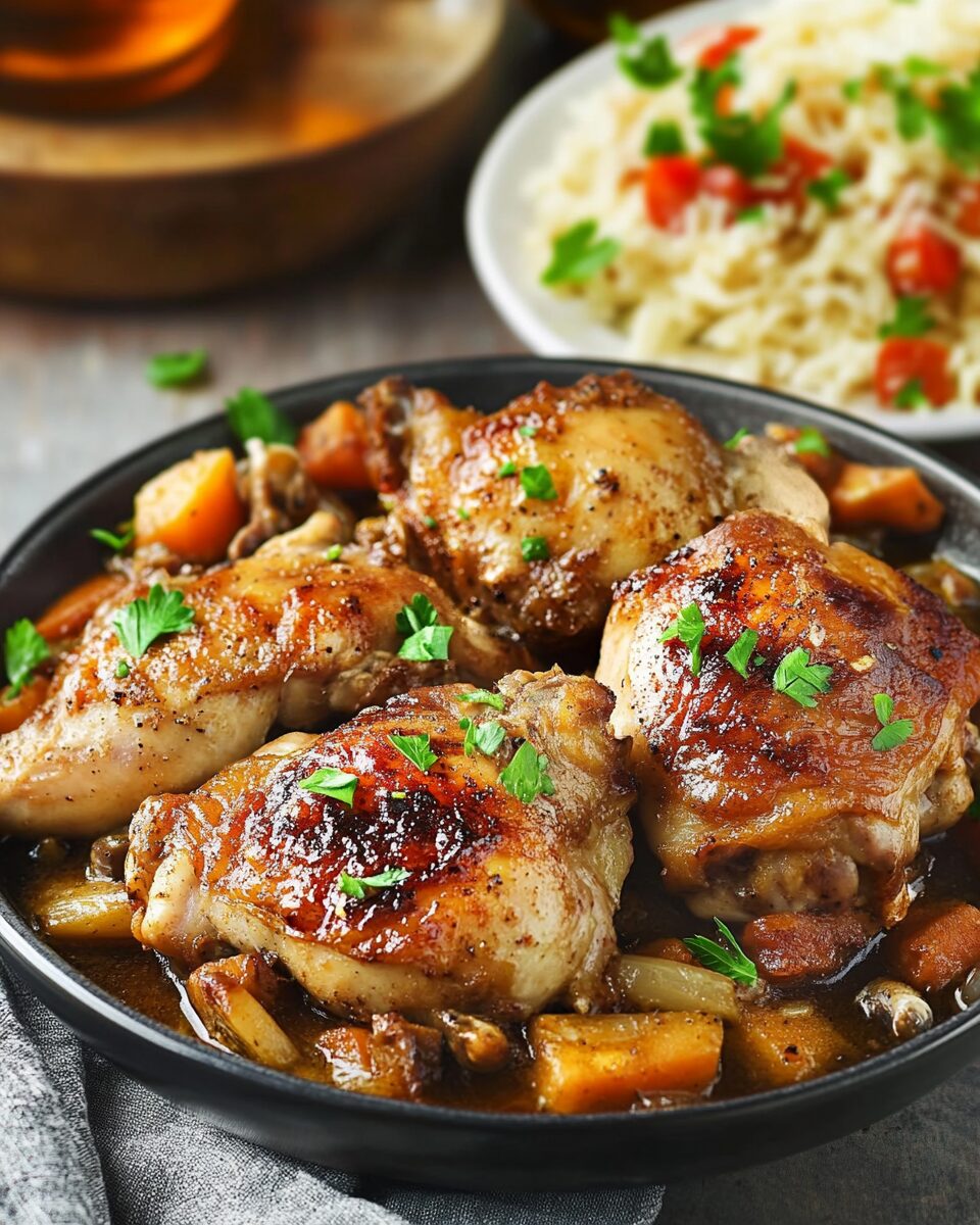 Irish Stout Braised Chicken Thighs