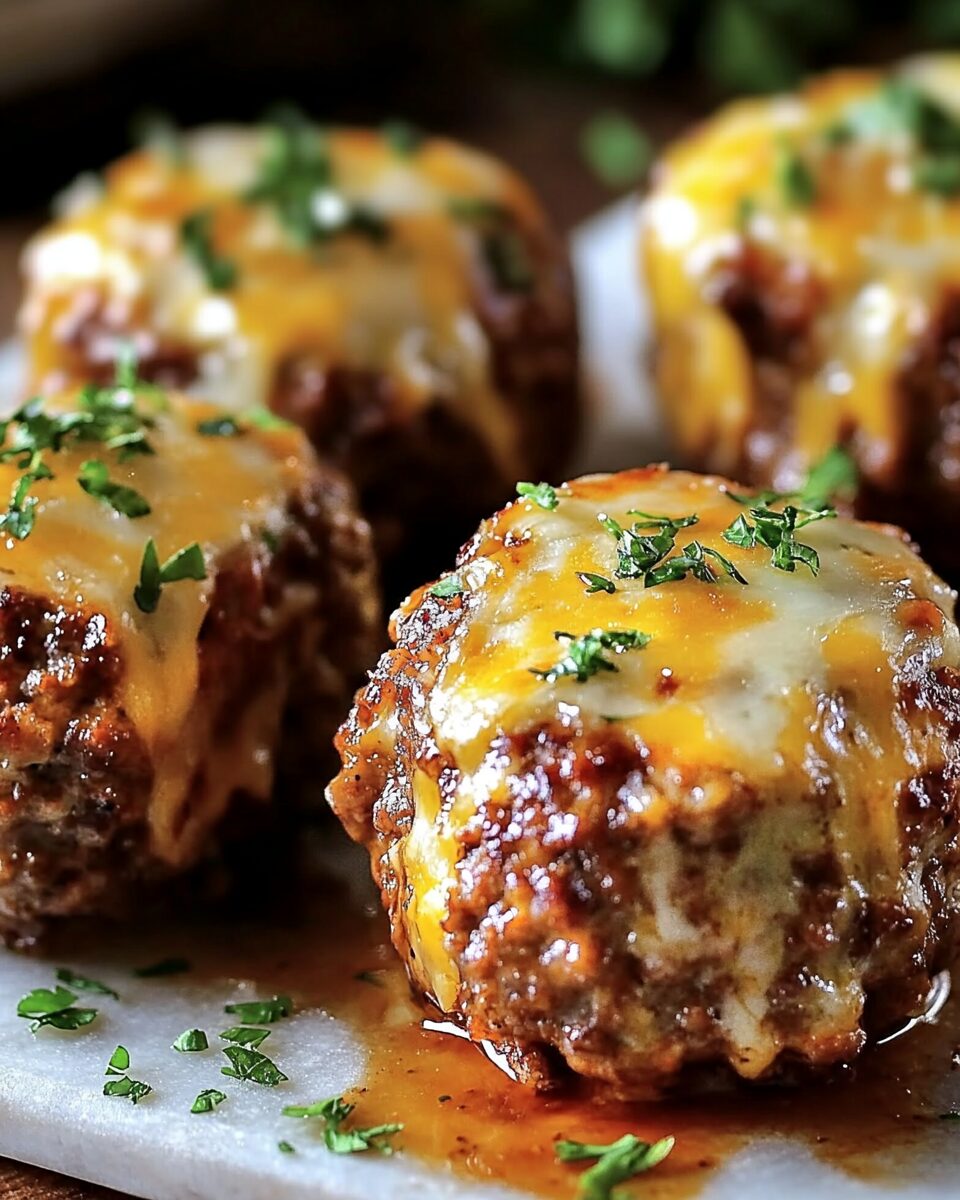 Cheesy Stuffed Meatloaf Bites