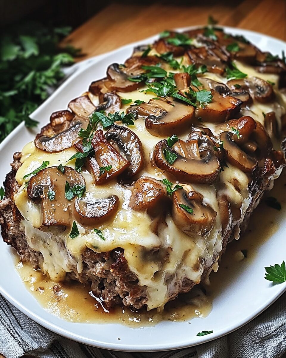 Mushroom Swiss Cheese Meatloaf