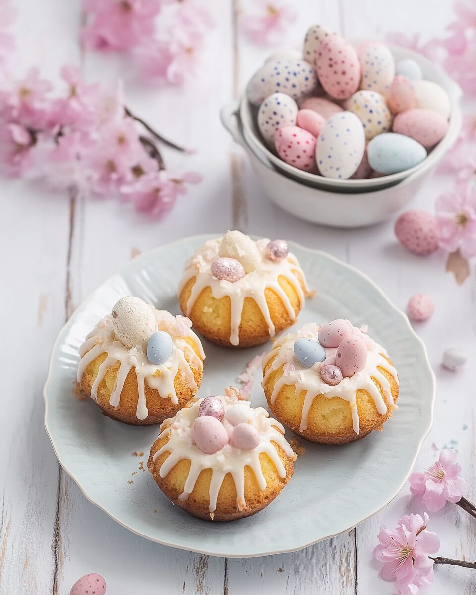 Mini Easter Bundt Cake Nests