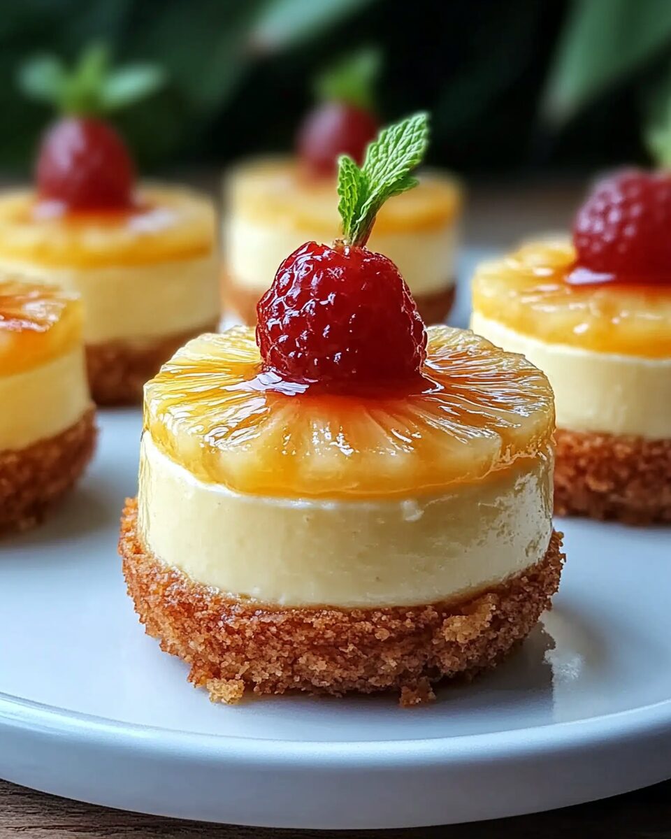 Mini Pineapple Upside-Down Cheesecakes