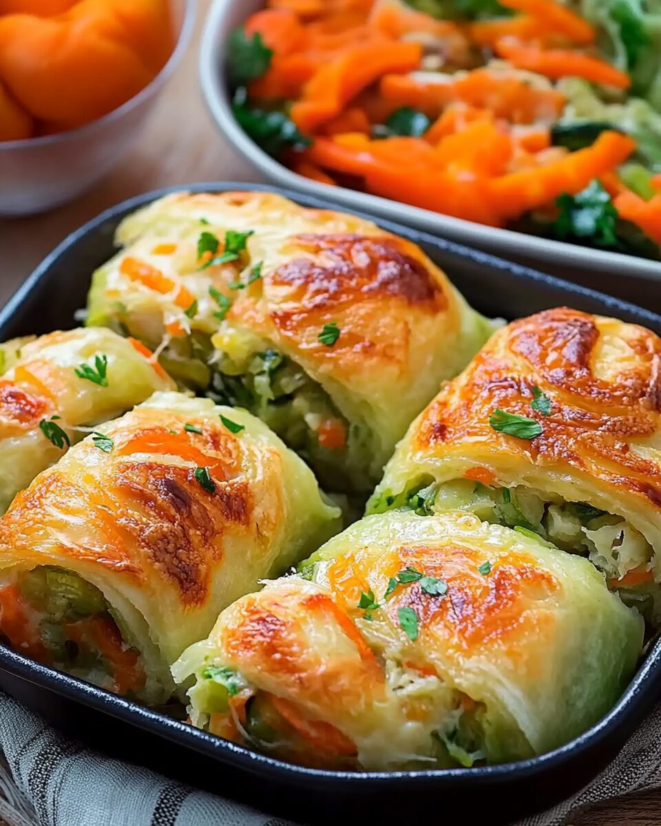 Cheesy Baked Vegetable Rolls
