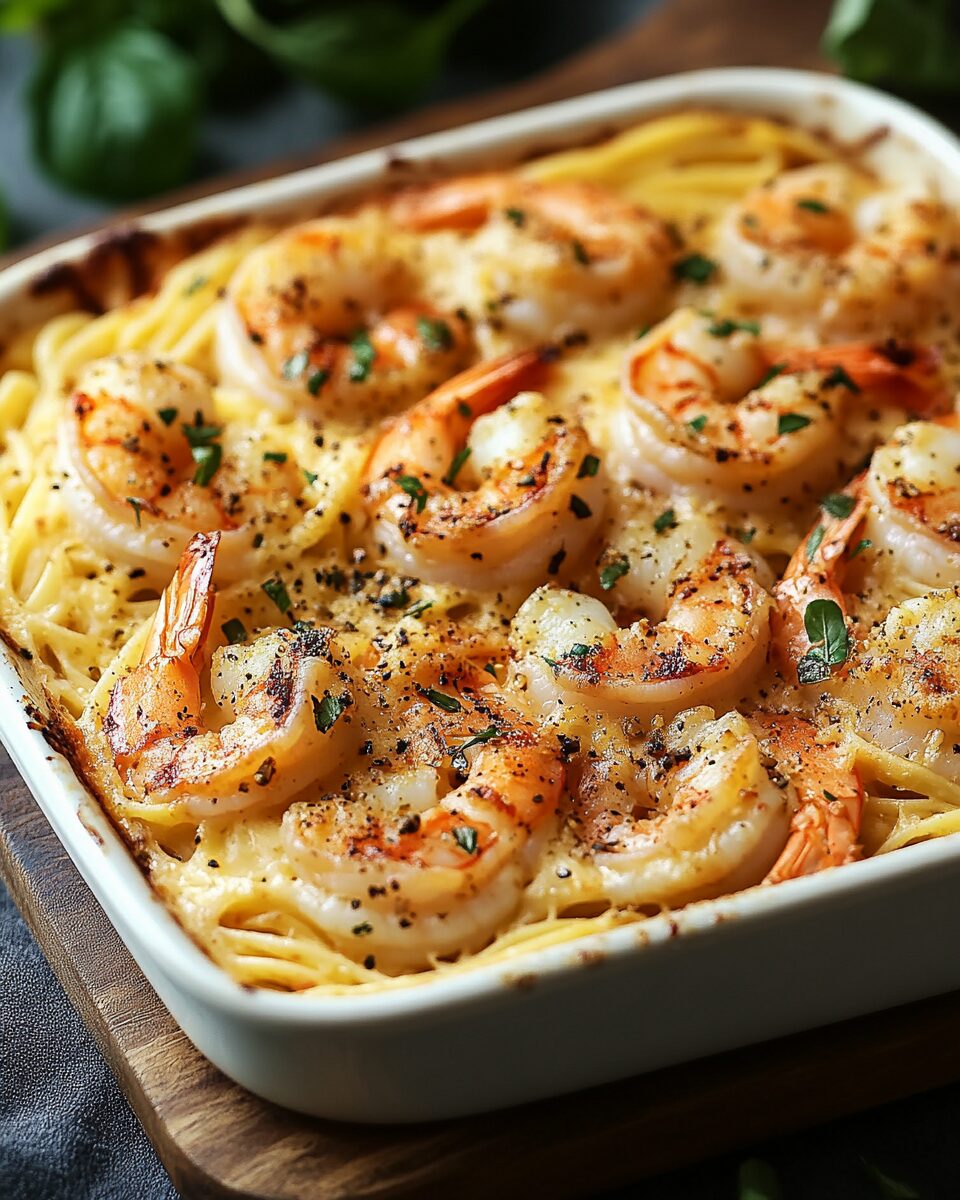 Shrimp Scampi Pasta Bake