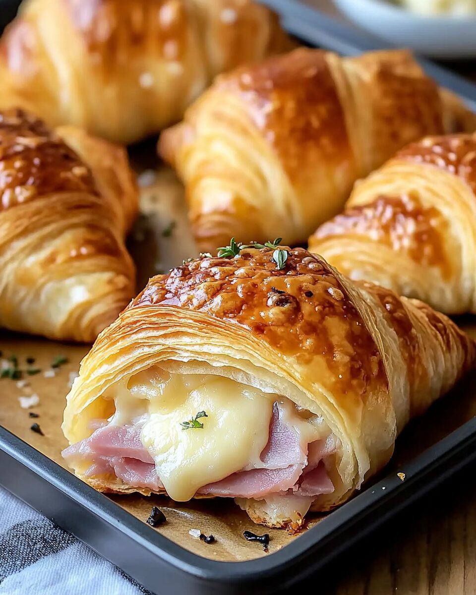 Baked Ham and Cheese Croissants