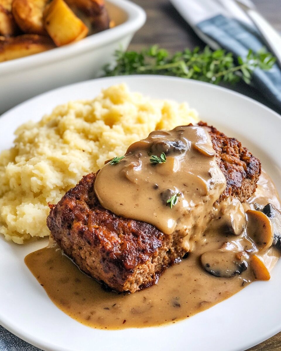 Meatloaf with Mushroom Gravy