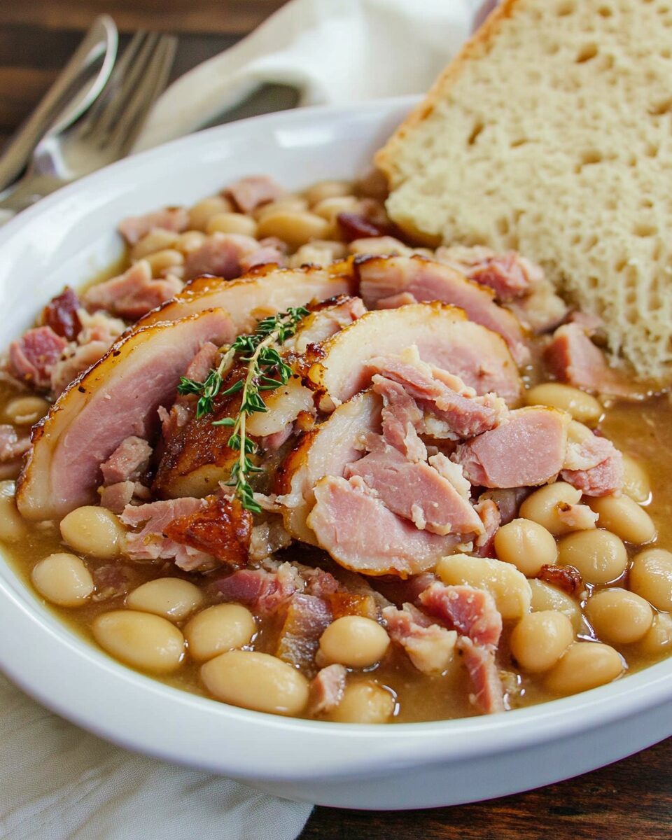 Slow Cooker Ham & White Beans