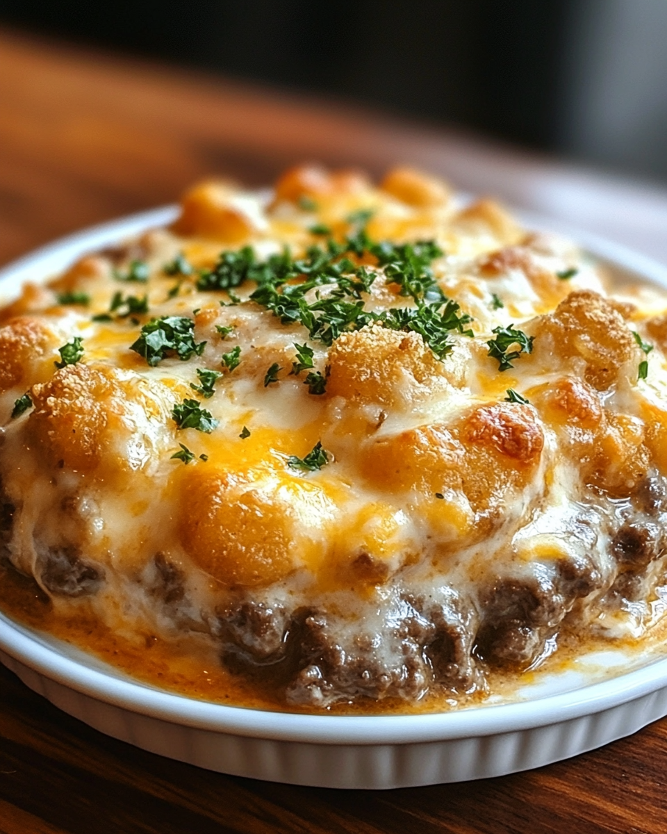 Creamy Beef Tater Tot Casserole