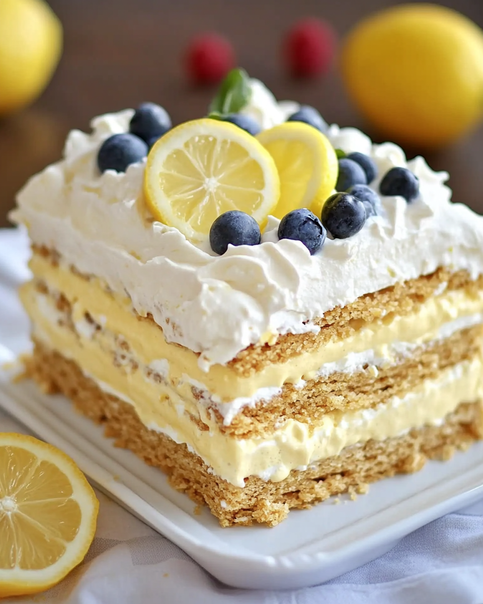 No-Bake Lemon Eclair Cake