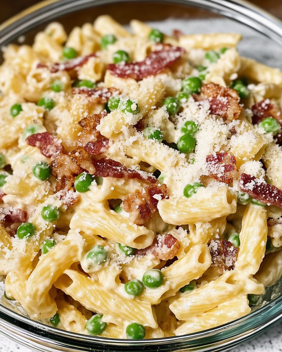 Creamy Pea and Bacon Pasta Salad