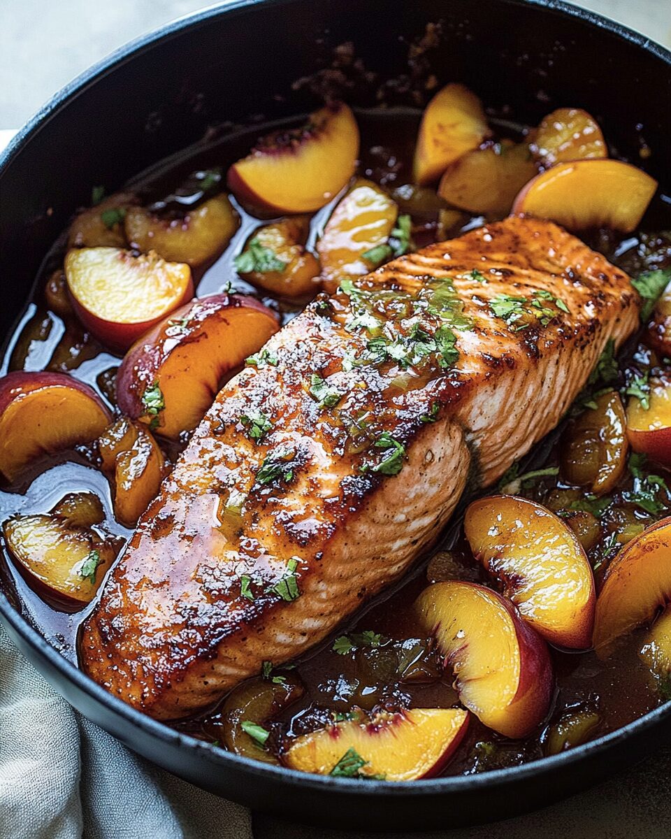 Bourbon Peach Roasted Salmon
