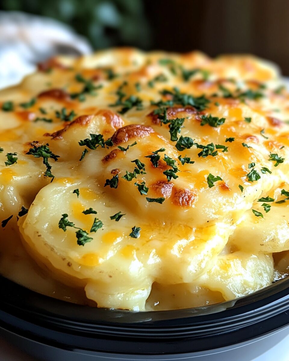 Crock Pot Cheesy Scalloped Potatoes