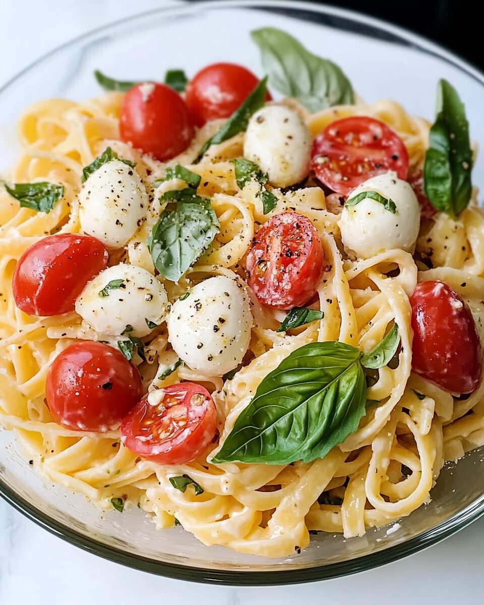 Creamy Caprese Pasta Salad