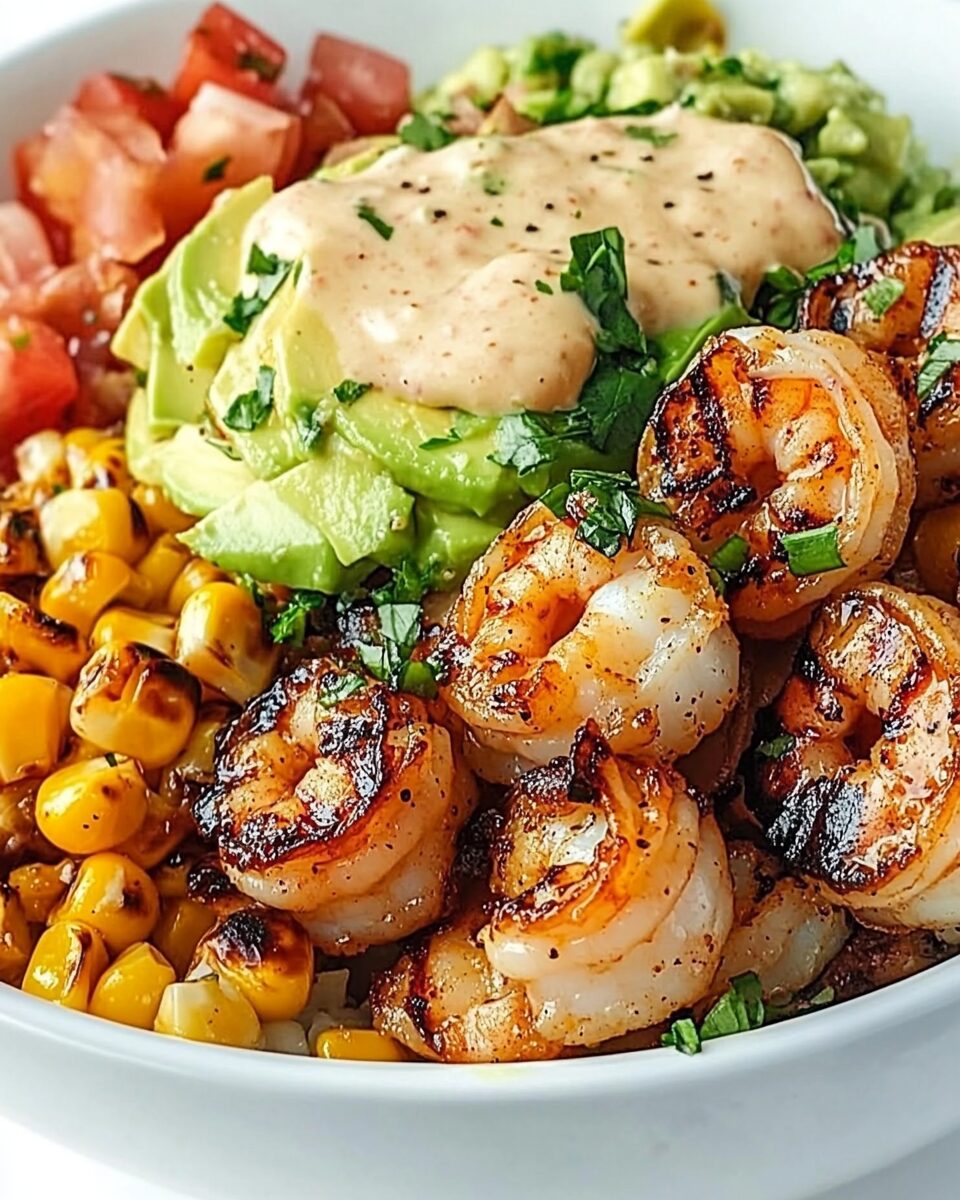Grilled Shrimp Bowl with Avocado & Corn Salsa