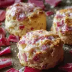 Rustic Rhubarb and Cream Biscuits