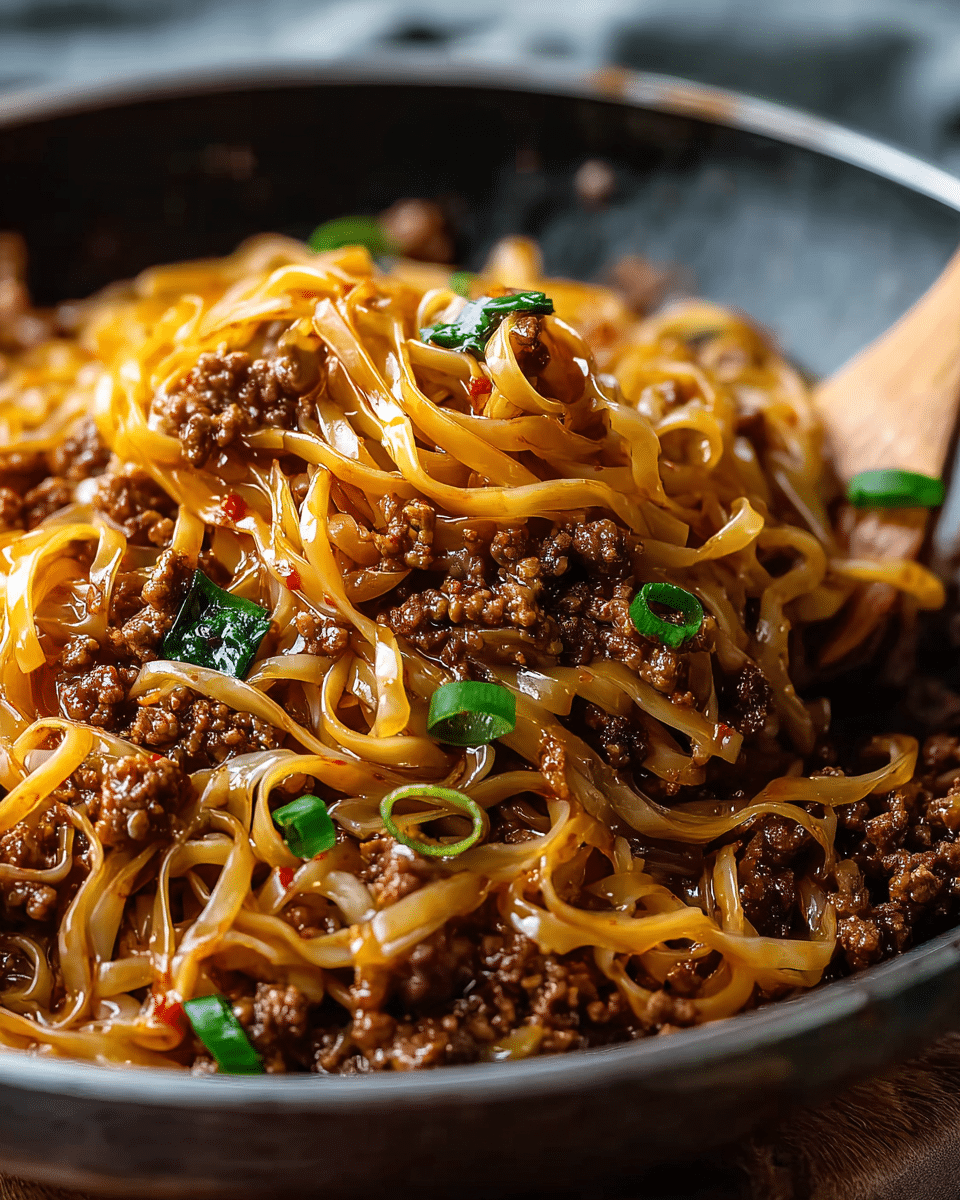 Mongolian Ground Beef Noodles