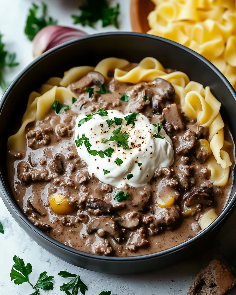 Ground Beef Stroganoff