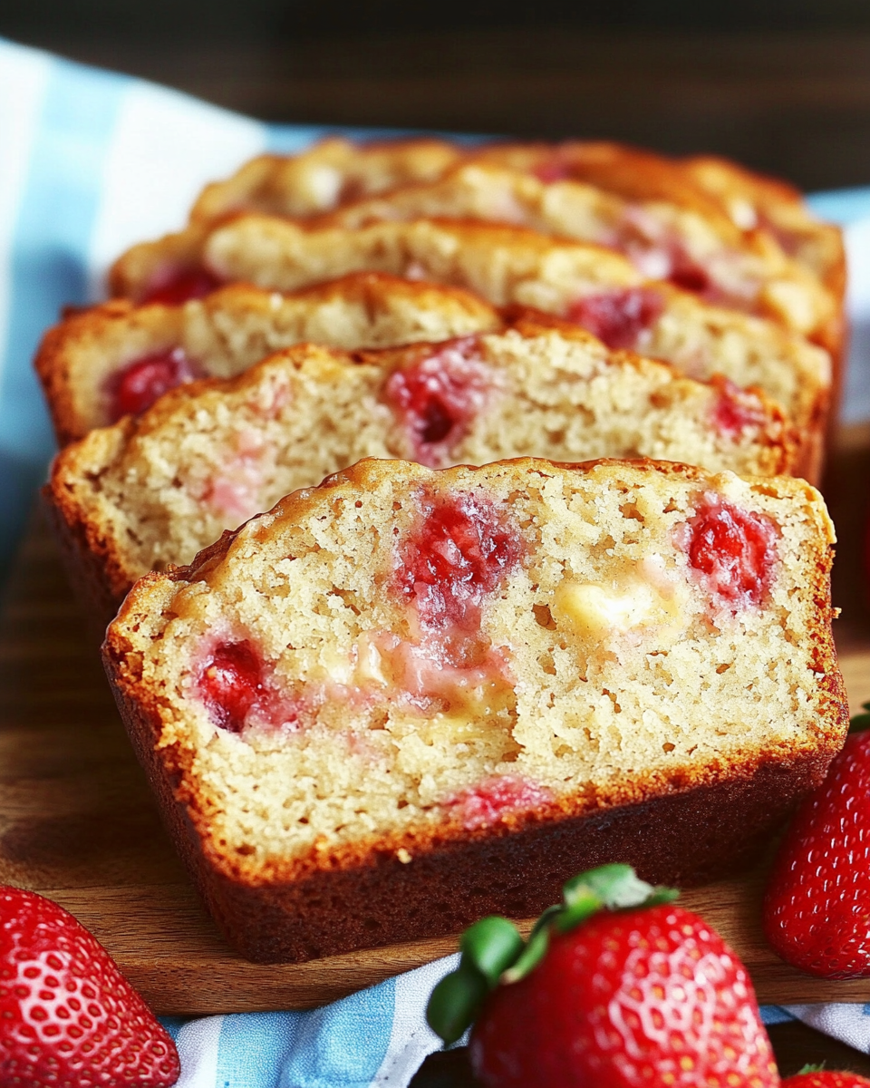 Cream Cheese Strawberry Banana Bread