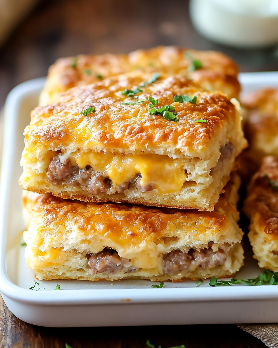 Sausage & Cheese Butter Swim Biscuits