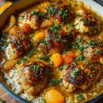 Persian Chicken Thighs with Apricots & Spiced Almonds