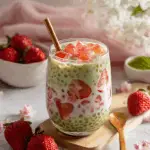 Strawberry Matcha Sago