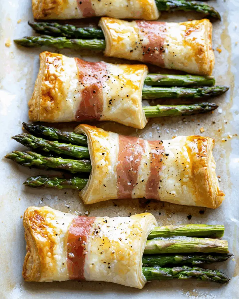 Prosciutto Asparagus Puff Pastry Bundles