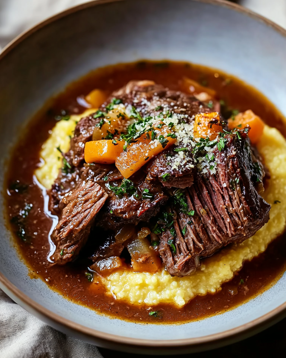 Italian Pot Roast with Creamy Polenta
