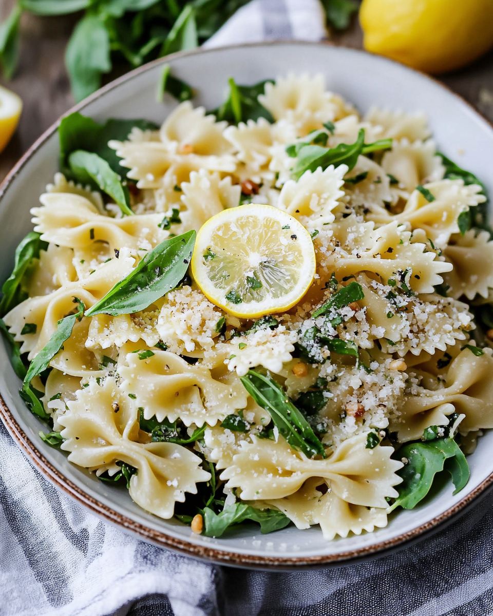 Lemon Basil Parmesan Pasta Salad