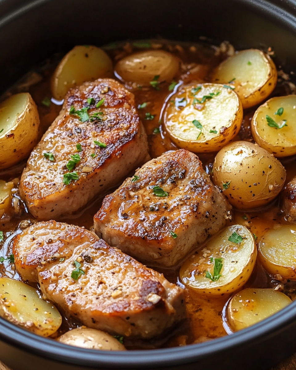 Crock Pot Pork Chops and Potatoes