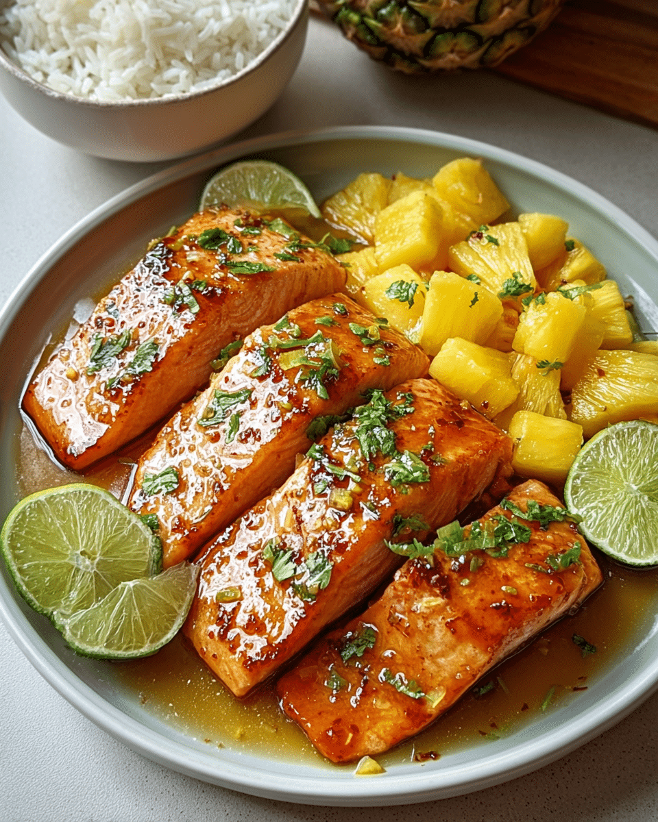 Honey Pineapple Glazed Salmon