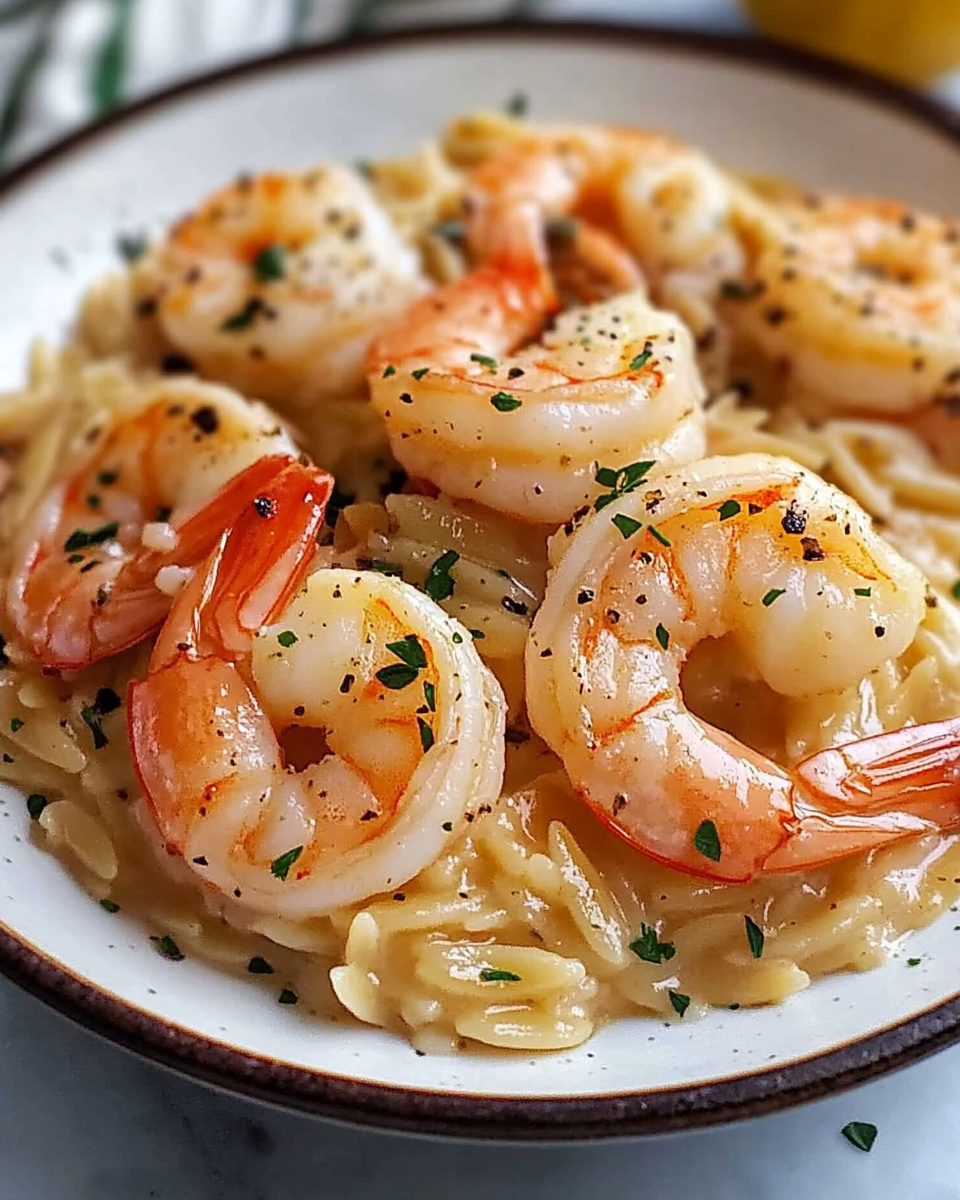 One-Pot Garlic Butter Shrimp Orzo
