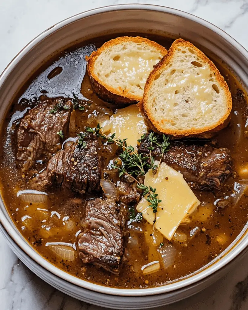 French Onion Beef Short Rib Soup