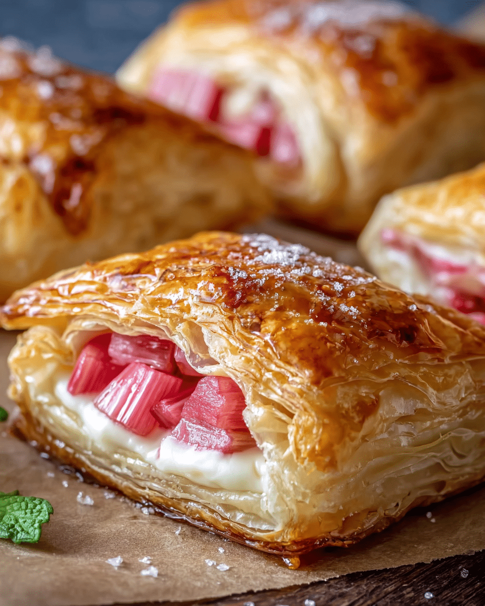 Rhubarb Cream Cheese Puff Pastries
