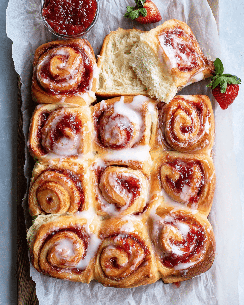 Strawberry Rhubarb Basil Jam Rolls